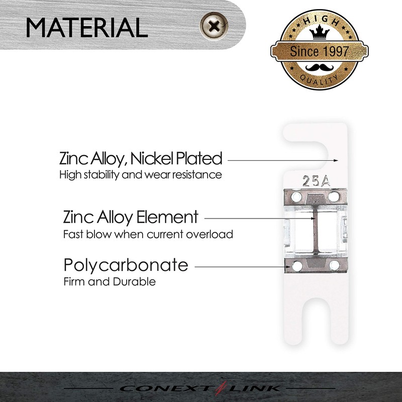 Conext Link AFS25-10 Nickel 25 Amp AFS Fuse 10 Pack