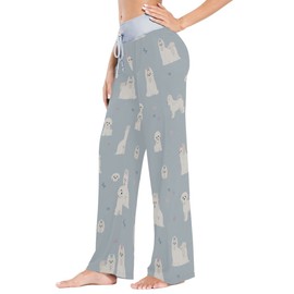 vvfelixl Women's Pajama Pants Maltese Dogs Sleepwear Lounge Pajama Bottoms S