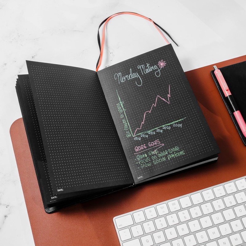 Notsu Dotted Black Paper Journal | B5 Bullet Dot Grid