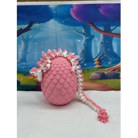 Generic Unicorn Dragon with Dragon Egg, Full Articulated Dragon, 12"" White and Pink Unicorn Dragon, 3D Printed Executive Desk Toys,Fidget Toys for Autism/ADHD D051-PNK, Large