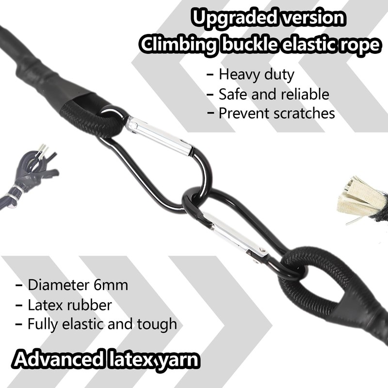 10 PCS Bungee Cords with Carabiner Clips, Heavy Duty Bungee