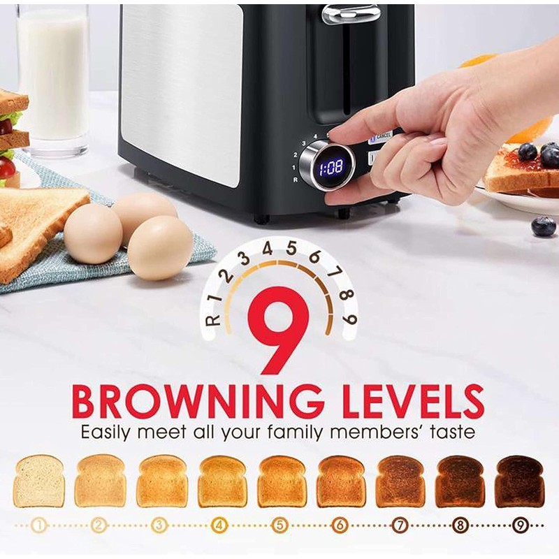 Toaster 2 Slice Wide Slot Toaster Best Rated Prime Displav