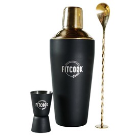 FCF-Premium Quality Shaker Set, 3-Pieces Mixology Kit, Help Make Low-Calorie or Classic Cocktail