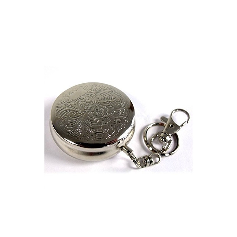 SmartDealsPro Circular de acero inoxidable llavero cenicero de bolsillo de