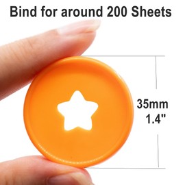 ITSYHPRO 33PCS 1.4inch/35MM Planner Discs for Discbound Notebook System Star Plastic Expander Disc Binding Accessories(Orange Star,1.4inch/35MM)
