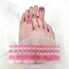 LIFOOST Semi Cured Gel Toenail Strips Gradient Pink 22 PCS