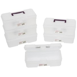 Akro-Mils 12-Inch ProBox Plastic Art Supply, Hobby or Craft Storage Toolbox, Model 09912CLPUR, (12-Inch x 5-1/2-Inch x 4-Inch), Clear, 6-Pack