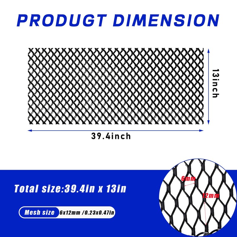 Sylvil Car Grill Mesh, Heavy Duty Aluminum Alloy Grille Insert