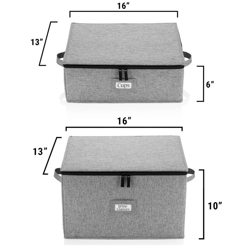 Wine Glass Storage and Cup Storage Case - Set of