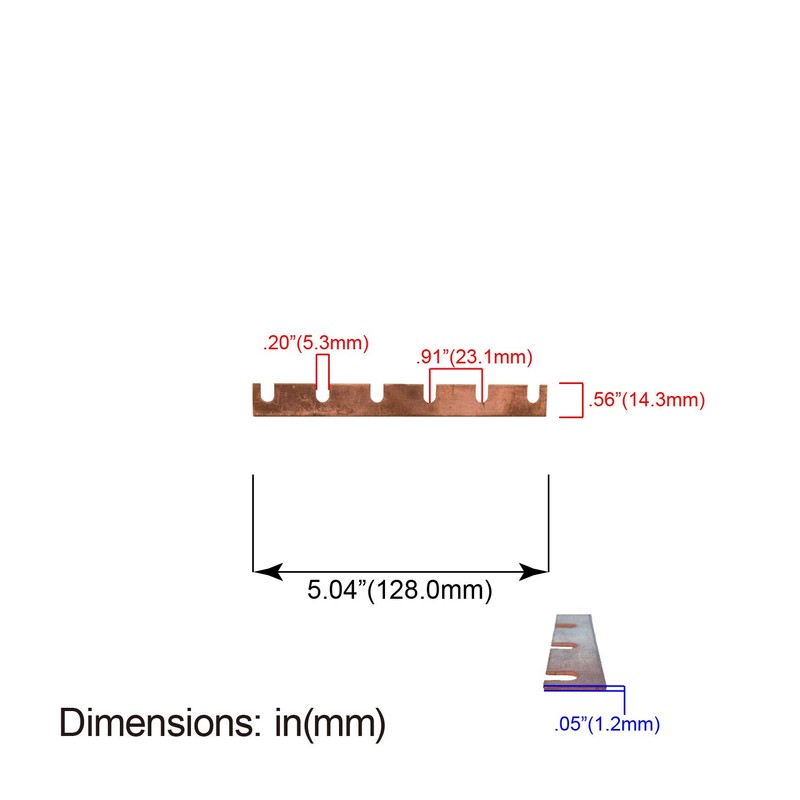 GLOSO Stud Type Breaker Copper Busbar with Slots (6 Gangs)