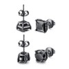 Tarsus Black Cubic Zirconia Earrings Black Stud Earrings for Men
