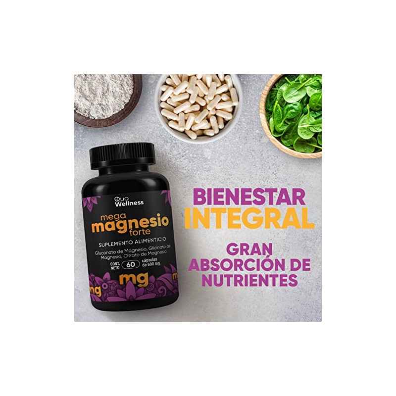 Mega Magnesio Forte | Mezcla de Magnesios Premium | Gluconato
