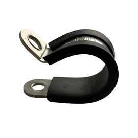 On1shelf 10x 18mm Rubber Lined P Clips Hose Pipe Clamp Stainless Steel - Premium Quality-