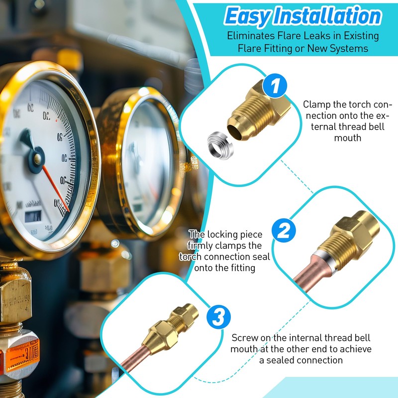 Saillong SAE Flare Connections, Hydraulic Flare Fitting for Refrigeration Leaks,