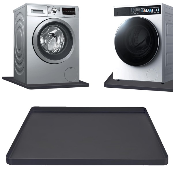 Washer Drain Pan 27×27inch Silicone Mat, Multi-function Non Slip Washer