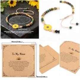ISAROARO Sunflower Bracelet for Women - Symbol of Positivity, Strength & Love | Birthday Christmas Thank You Gift for Friends Coworkers Daughter