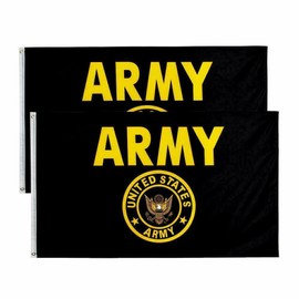 RFCO 3x5 FT (Set of 2) Army GOLD EMBLEM States Flag US Military Veteran Decor 2 PACK