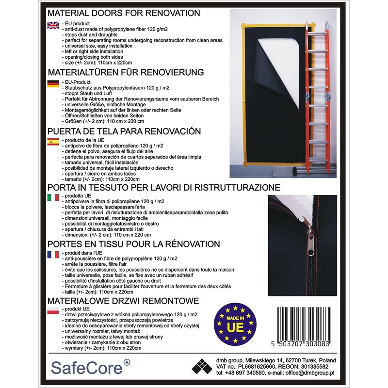 Anti-Dust Zip Door, dust Door Cover, Made from Thick 220
