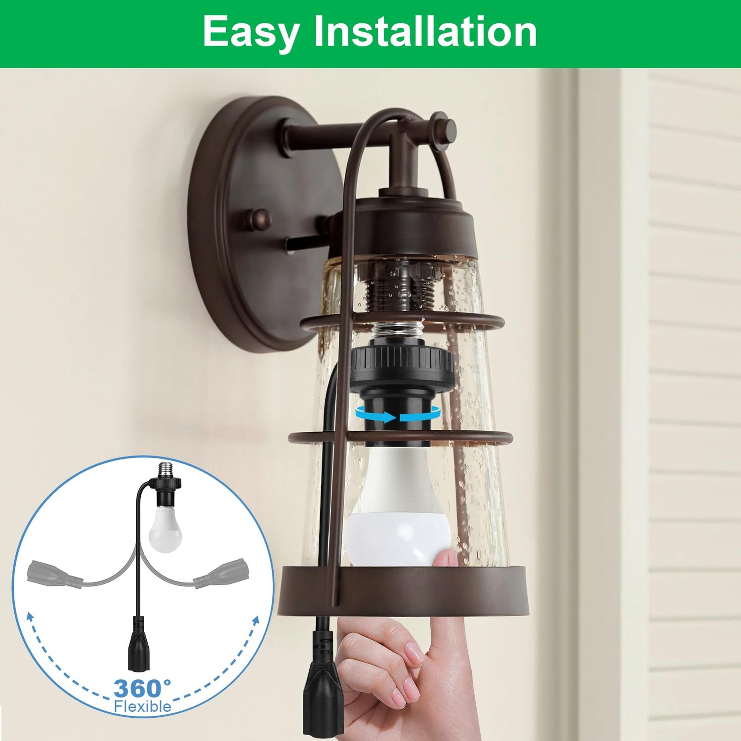 UYODM 3 in 1 Light Socket Outlet Adapter, Support 3 Prong Light Bulb ...