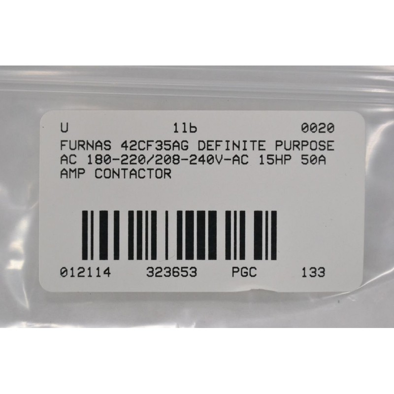 FURNAS 42CF35AG DEFINITE AC 190-220/208-240V-AC 15HP 50A AMP CONTACTOR B323653