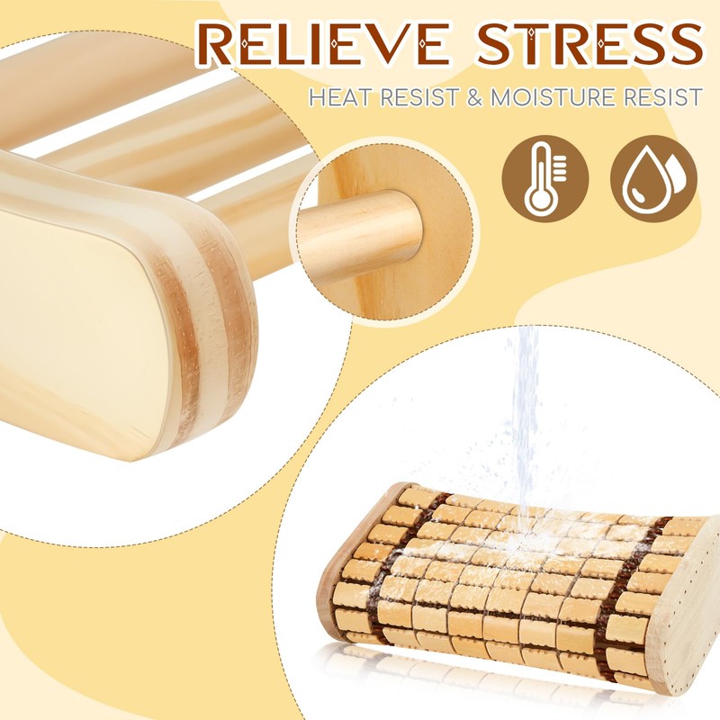 JaGely 5 Pcs Sauna Accessories Kit Include Slip Resistant Backrest,