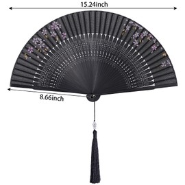 8.66 Inch Mini Paper Folding Hand Fans with Chinese Style Prints - Women Foldable Hand Fans for Home, Kitchen, Weddings, Parties & DIY Decor