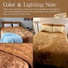 Velvet Quilt Set Queen Size, Luxury Geometric Design, Gold Caramel