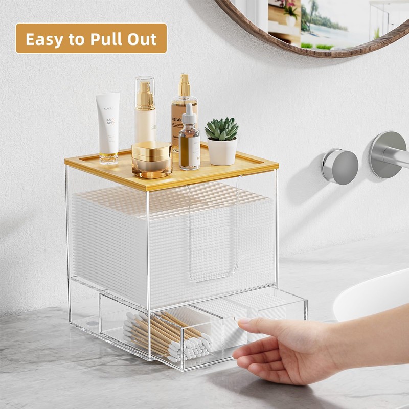 Acrylic Disposable Face Towel Holder, Clean Container Box, Clear