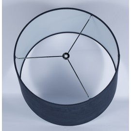 Urbanest French Drum Suede Lampshade, 14-inch by 16-inch by 11-inch, Spider Fitter, Navy Blue