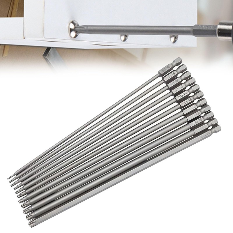 BGSIME 11Pcs Extra Long Torx Bit Set, 200mm Magnetic Torx