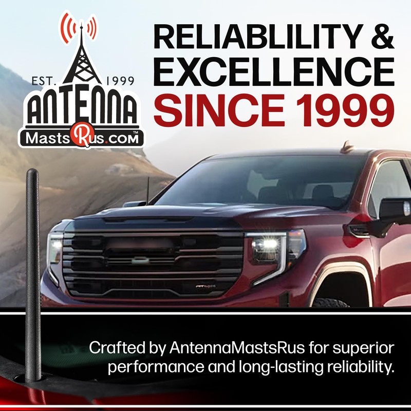 AntennaMastsRus Short Rubber Antenna for GMC Sierra 1500 (2006-2026) -
