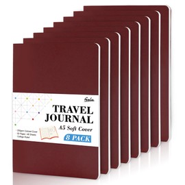 feela 8 Pack Soft Cover Journal Bulk, Notebooks College Ruled for Work, Lined Travel Journal for Women Men, Note Taking Notebook School Supplies Business Writing, 8.2” x 5.5”, A5, Wine