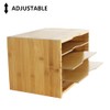 WKWKER File Organizer with 3 Adjustable Shelves Bamboo Document Letter