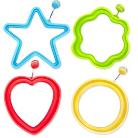 TEAONE Egg Mold, 4 PCS Egg Cooking Rings for Frying Eggs, Burgers, Pancakes (4 Styles)