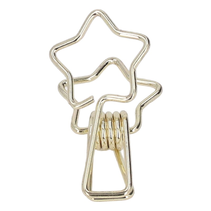 100Pcs Star Binder Clips Hollow Out Cartoon Style Strong Clamping