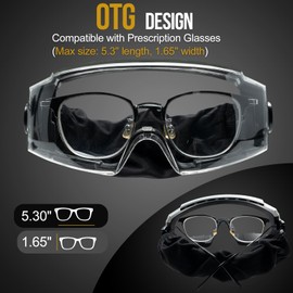 OneTigris Tactical Goggles Over Glasses, Anti Fog Tactical Eyeglasses, Safety OTG Goggles Protection with Interchangeable Len