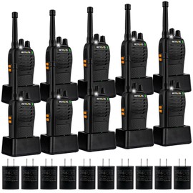 Retevis RB68 Radios Walkie Talkies, New Version of H-777, 2 Way Radio Long Range,1200 mAh Battery, USB-C Charging, Emergency Alarm, Rechargeable Two Way Radios for School Security Retail(10 Pack)