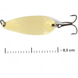 SEABUZZ Asymmetric Blinker 23.5 g/8.5 cm - Pike Bass Zander Fishing Lure - Treble Hook Bait - Metal Spoon Hard Bait - Spinner Fishing Sport Set - Fishing Spoon - Pike Bait - Bass Bait (OR)
