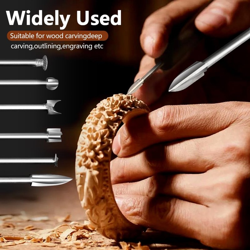 BAIQI Wood Carving Tools Set 6 Different Drill Bits for