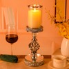 Hanjue Crystal Candle Holders for Pillar Candle, Metal Crystal Candle