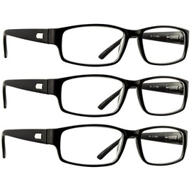 TruVision Readers Reading Glasses - 9504H - 3 Pack - Black - 3.75