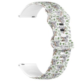 THAZEE Compatible with Ticwatch Pro 3 Ultra GPS/Pro 3 GPS/Pro 4G LTE / E2 / S2, 22mm Replacement Sport Watch Band (Cute Character Sleeping) Silicone Soft Strap Bracelet