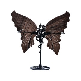 JIC Gem Large Ice Obsidian Quartz Crystal Butterfly Carved Angel Wings Natural Obsidian Energy Crystal Healing Butterfly for Decor Reiki and Crystal Grid (1pair,15-16cm)