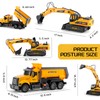 LerBao 2 Pack Large Construction Engineering Truck Toys,Moveable Claw Excavator