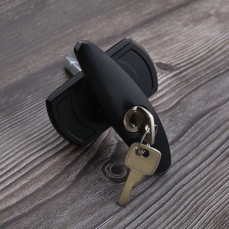 OTOTEC T Black Garage Door Lock 75mm Shaft 35mm Fixing