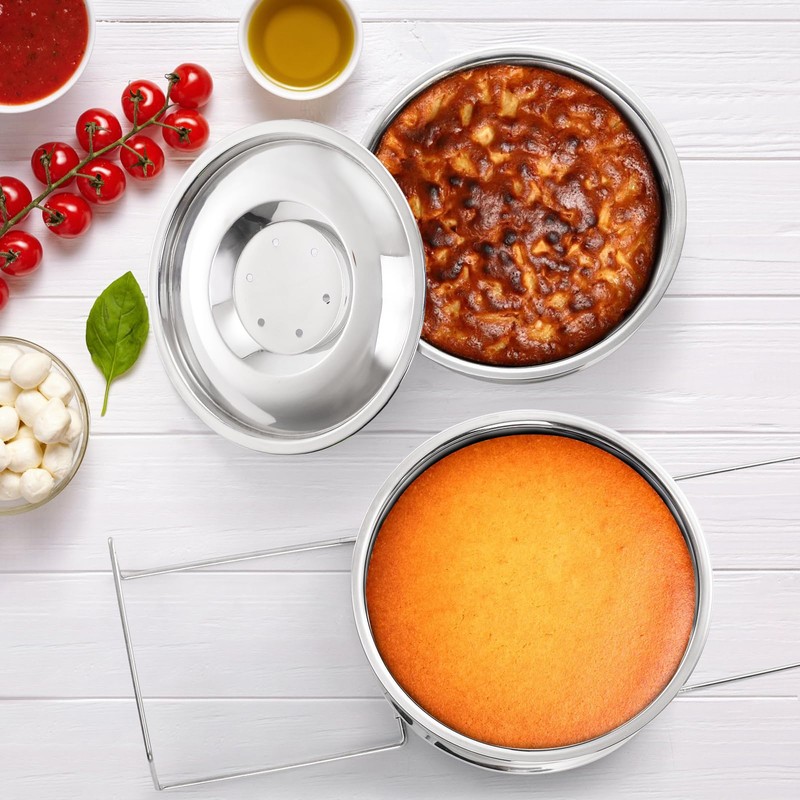 WUWEOT Stackable Steamer Insert Pans, 2 Tier Stainless Steel Pot-in-Pot