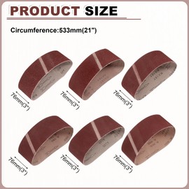 HARFINGTON 3 x 21 Inch Sanding Belts, 18 Pcs 40/80/120/180/240/400 Grits Aluminum Oxide Abrasive Belt Sander File Belt for Woodworking, Metal Polishing, Knife Sharpener