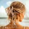 Formery Shell Hair Claw Clips Gold Pearl Starfish Clip Rhinestone