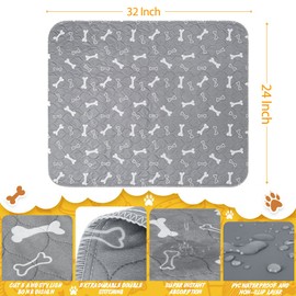 6pack Washable Pee Pads for Dogs, 32×28 Inch Reusable Dog Pads, Non Slip Puppy Pads with Urine Absorption, Reusable Puppy Pads for Whelping, Potty, Training, Playpen