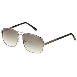 Rocawear R1544 Vintage Uv Protective Rectangular Metal Navigator Aviator Pilot Sunglasses. Gifts for Men with Flair, 60 Mm, Gunmetal & Black